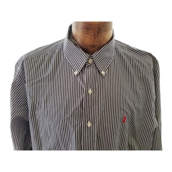 Ralph Lauren Men's Black Striped Shirt - Picture 2 of 8